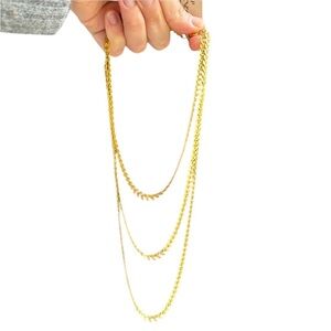 NWT Lily Dawson Designs Filigree Gold Chevron Arrow Leaf Triple Strand Necklace